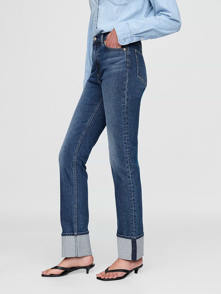 Image number 3 showing, High Rise Cuffed '90s Slim Straight Jeans