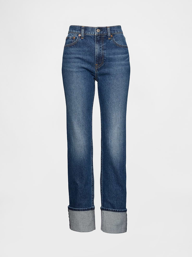 Image number 5 showing, High Rise Cuffed '90s Slim Straight Jeans