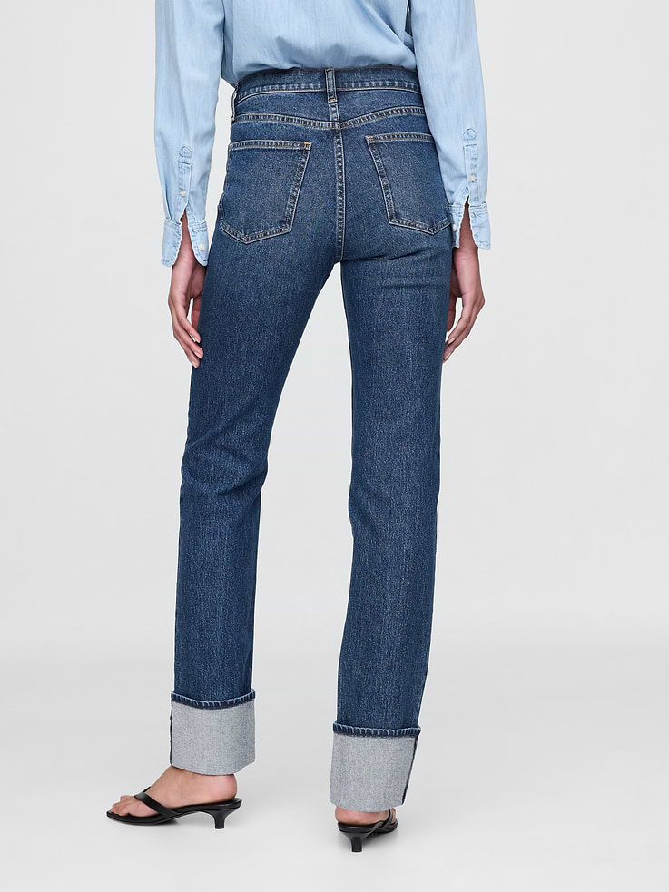 Image number 4 showing, High Rise Cuffed '90s Slim Straight Jeans