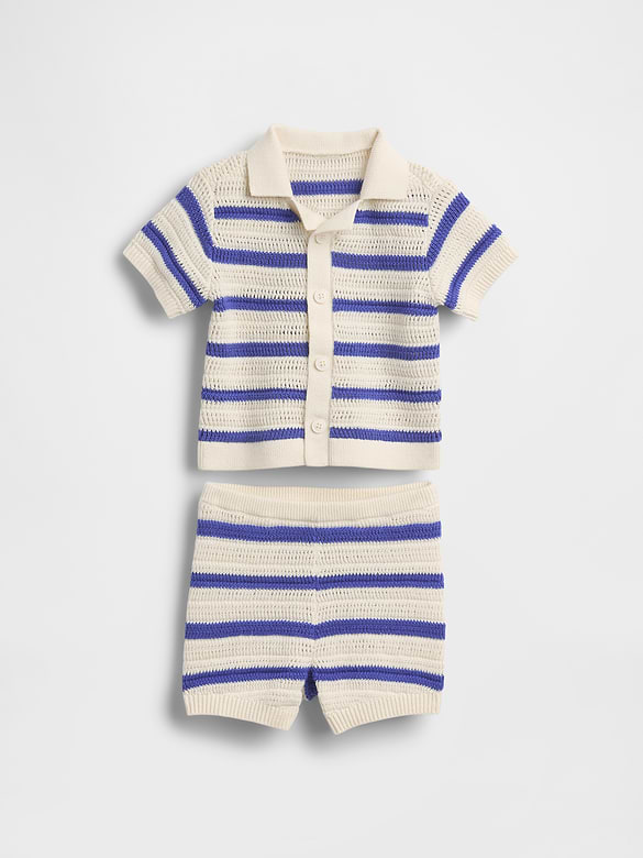 Baby Crochet Polo Outfit Set
