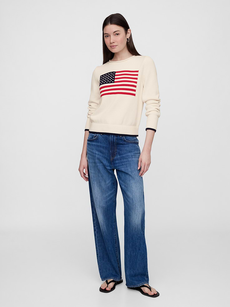 Image number 3 showing, Roll Neck Americana Intarsia Sweater