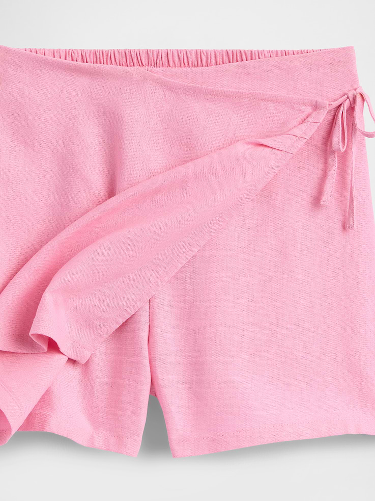 Image number 3 showing, Kids Linen-Blend Wrap Skort