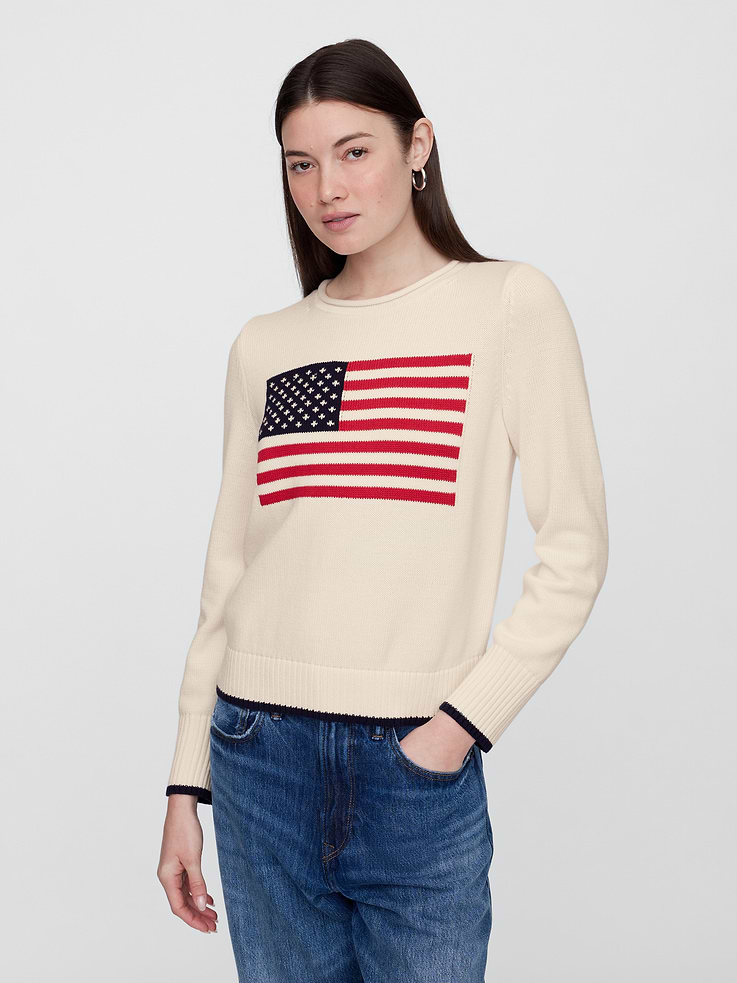 Image number 1 showing, Roll Neck Americana Intarsia Sweater