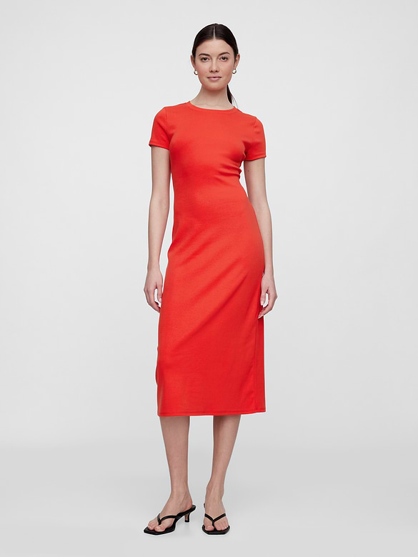 Cutout Midi T-Shirt Dress