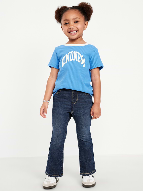 Wow High-Waisted Flare-Leg Pull-On Jeans for Toddler Girls