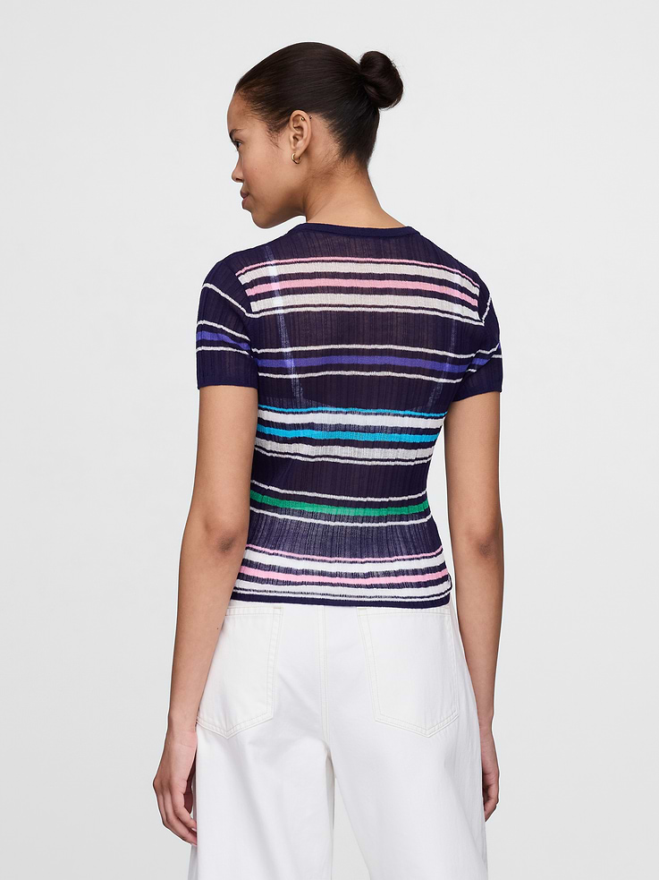 Image number 3 showing, Sheer Rib Sweater T-Shirt