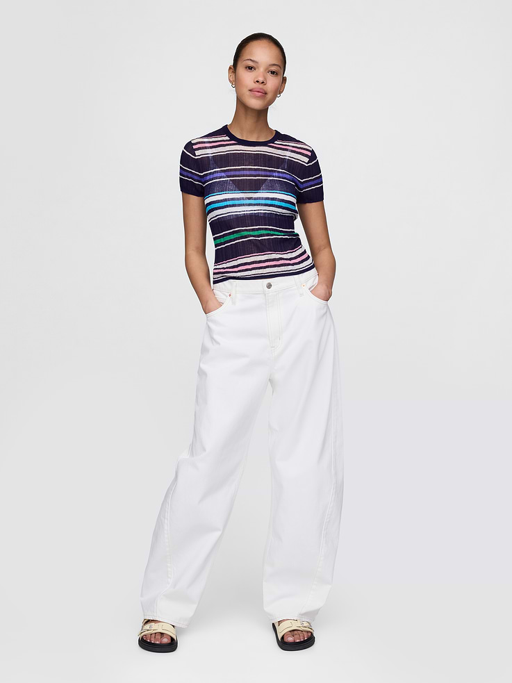Image number 2 showing, Sheer Rib Sweater T-Shirt