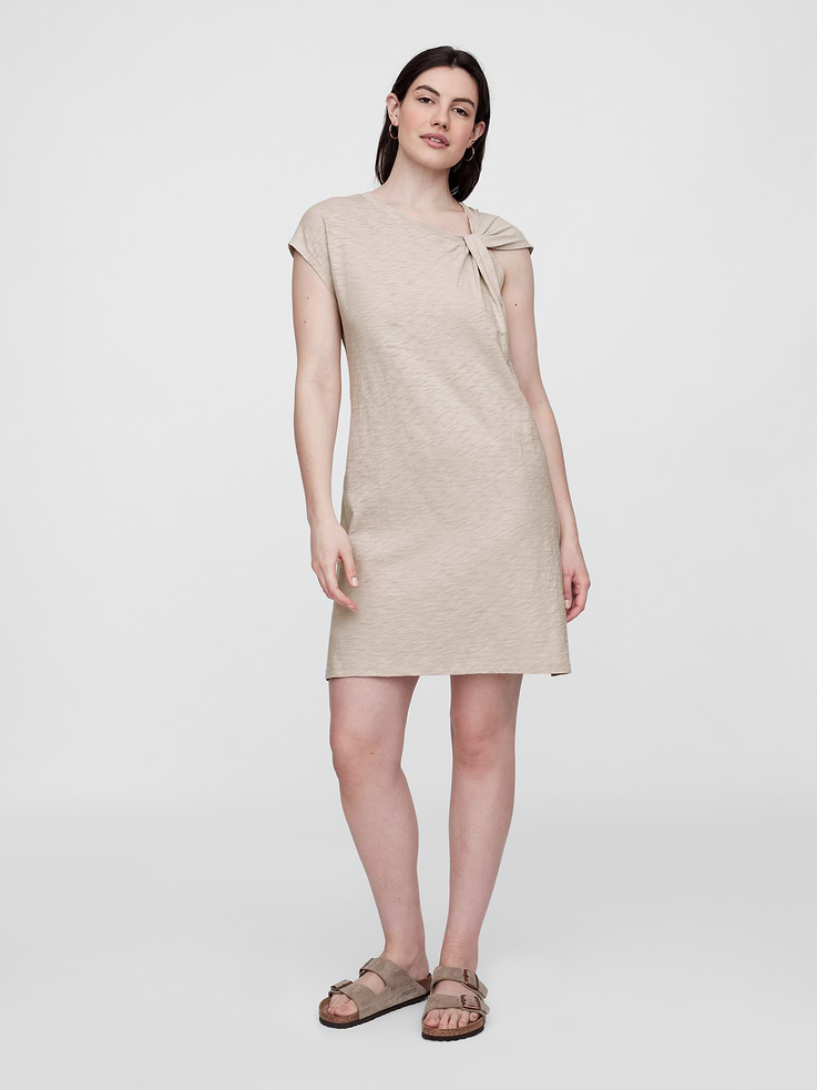 Gap Factory Women's Slub Tie-Sleeve Mini Dress (Frosty Morning)