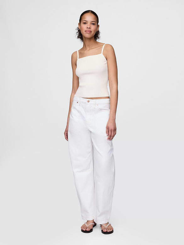 Rib Sweater Crop Tank Top
