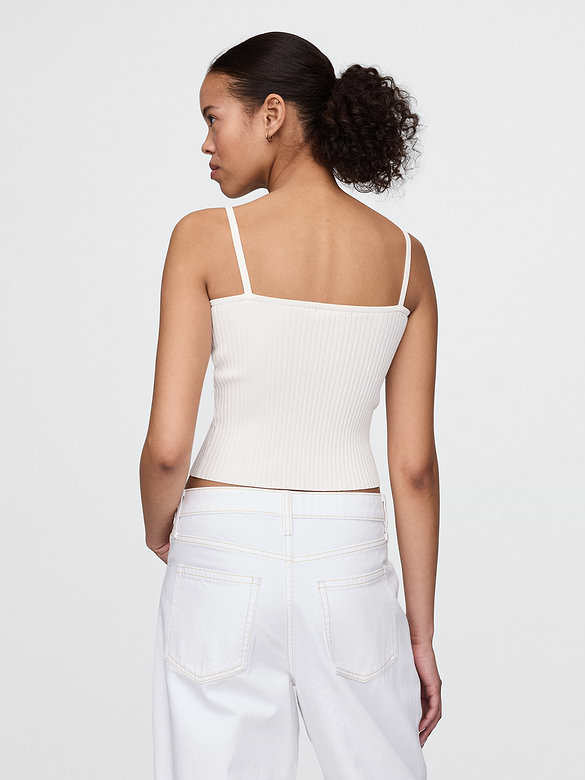 Rib Sweater Crop Tank Top