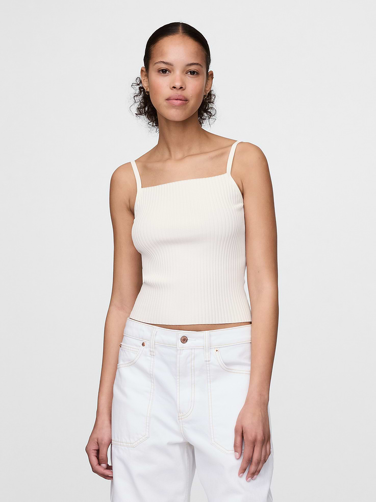 Image number 1 showing, Rib Sweater Crop Tank Top