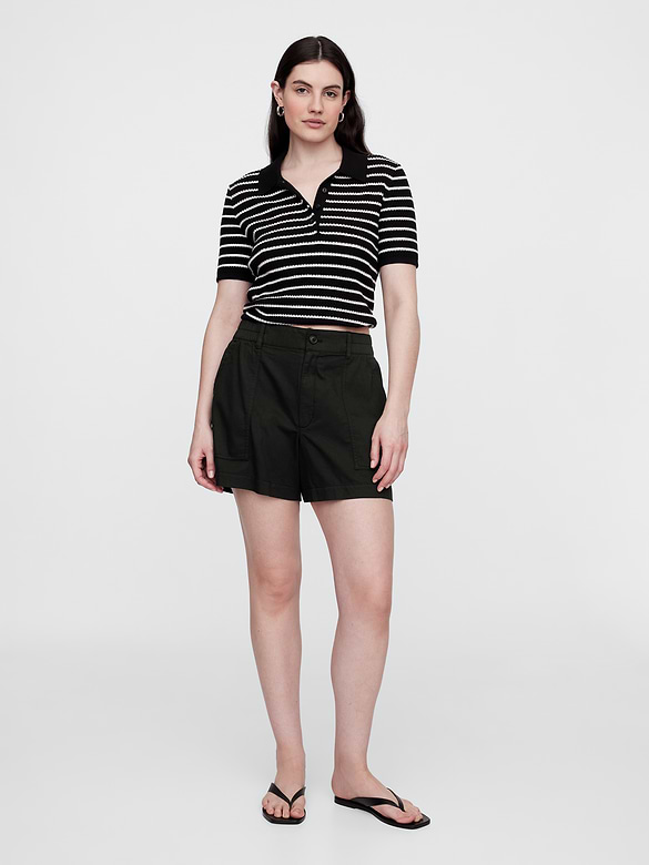 High Rise 4" Khaki Girlfriend Shorts