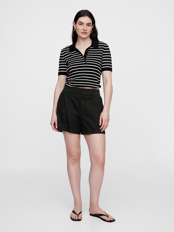 Image number 5 showing, High Rise 4" Khaki Girlfriend Shorts
