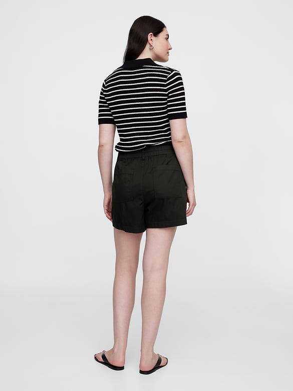High Rise 4" Khaki Girlfriend Shorts
