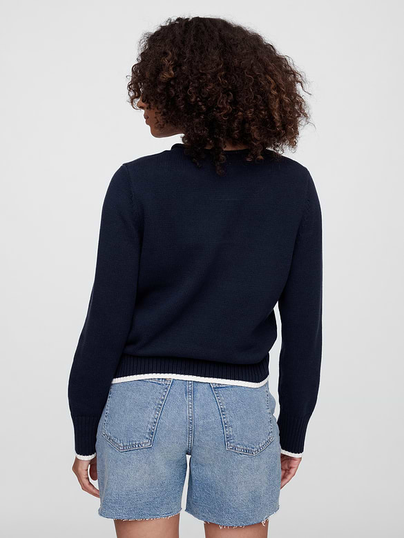 Roll Neck Americana Intarsia Sweater