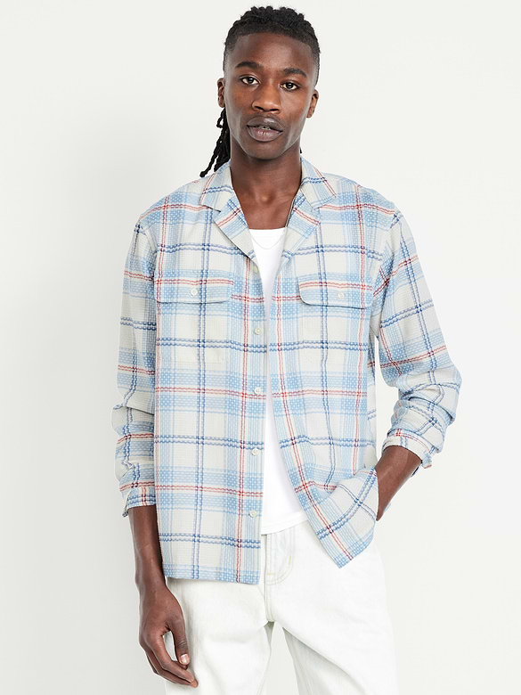 Chemise légère à carreaux avec poche