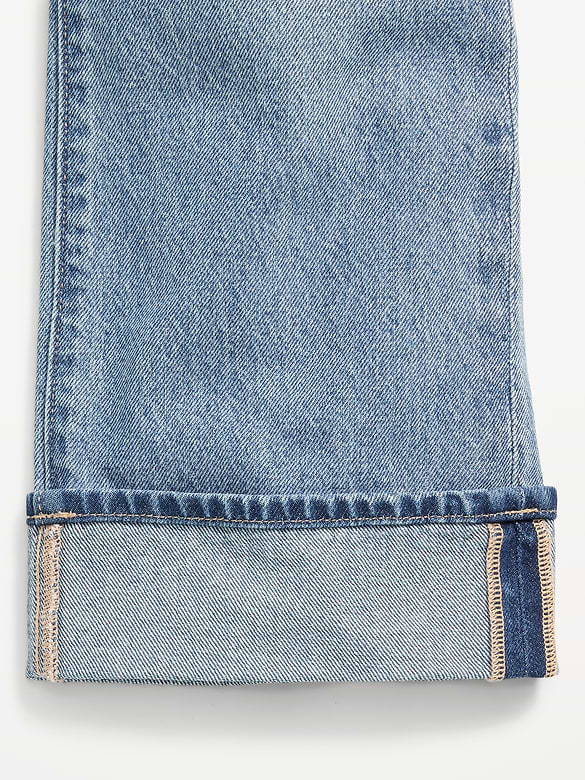 Jean coupe généreuse jambe large à taille haute pour fille