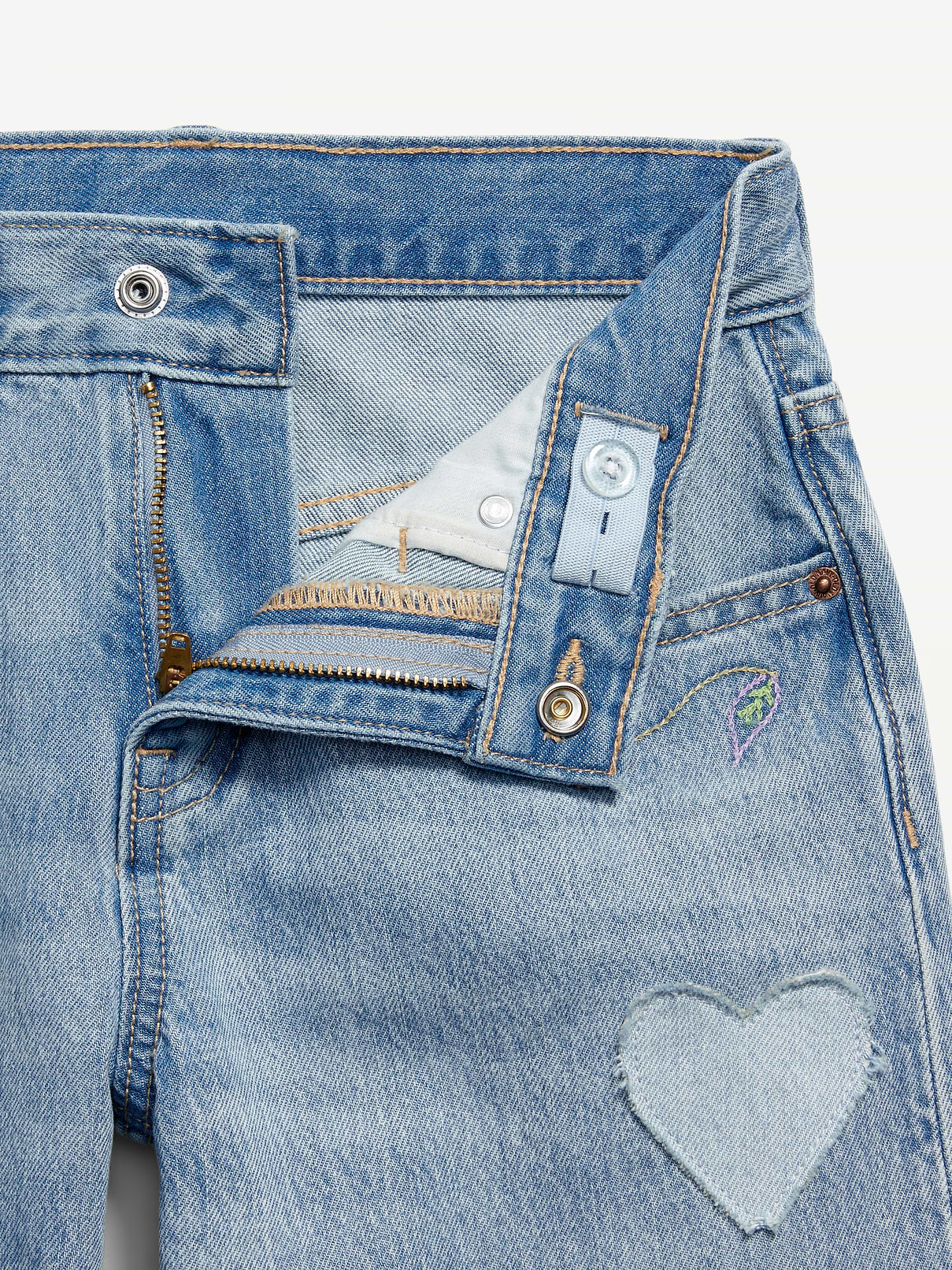 Image number 5 showing, Super Baggy Wide-Leg Embroidered Jeans for Girls