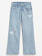 Image number 4 showing, Super Baggy Wide-Leg Embroidered Jeans for Girls