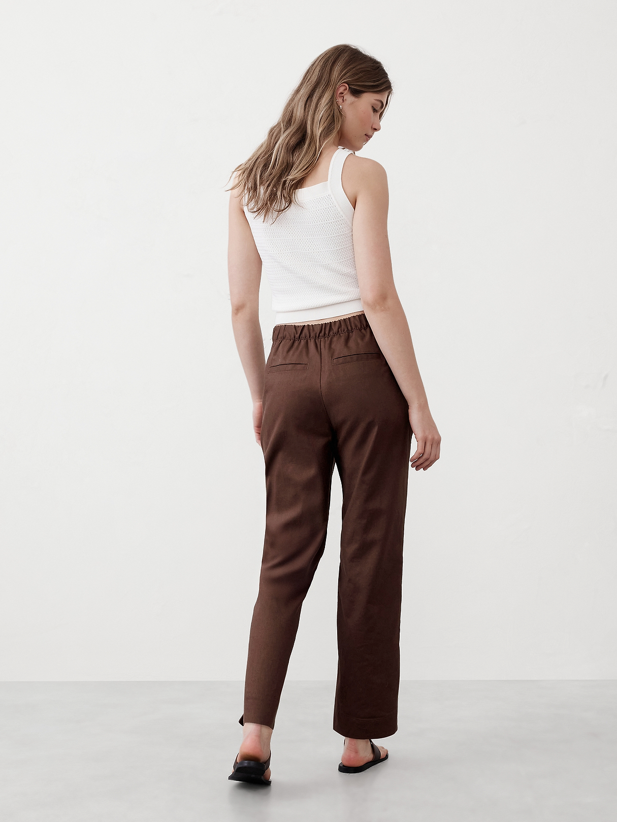 Tapered Linen-Blend Pull-On Pant | Banana Republic Factory