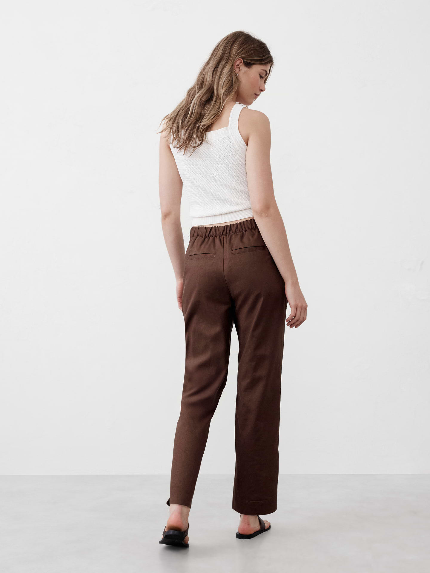 Image number 2 showing, Tapered Linen-Blend Pull-On Pant