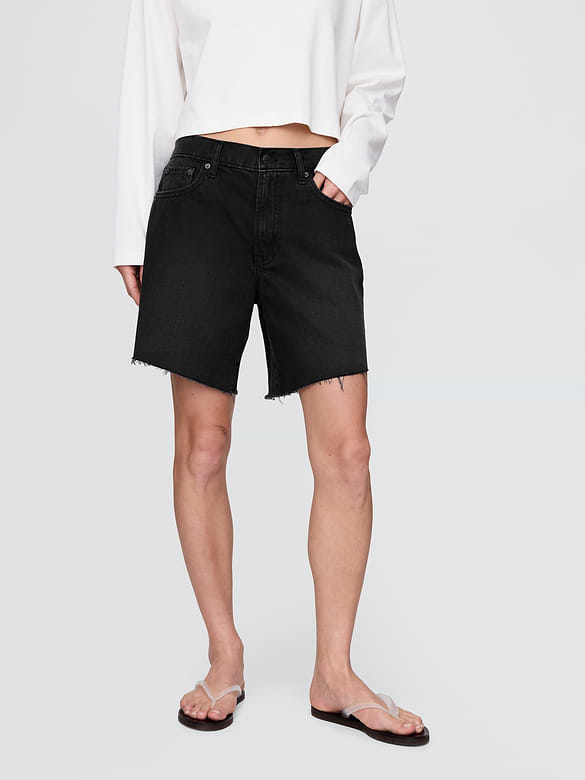 8" Mid Rise '90s Loose Denim Bermuda Shorts