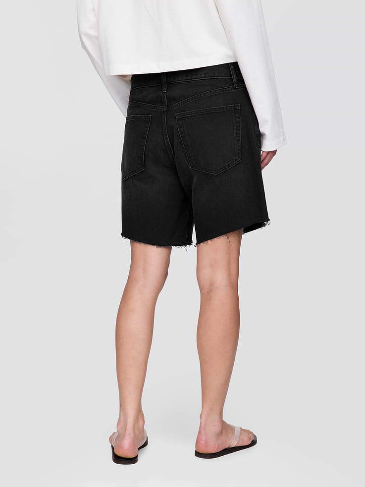 Image number 4 showing, 8" Mid Rise '90s Loose Denim Bermuda Shorts