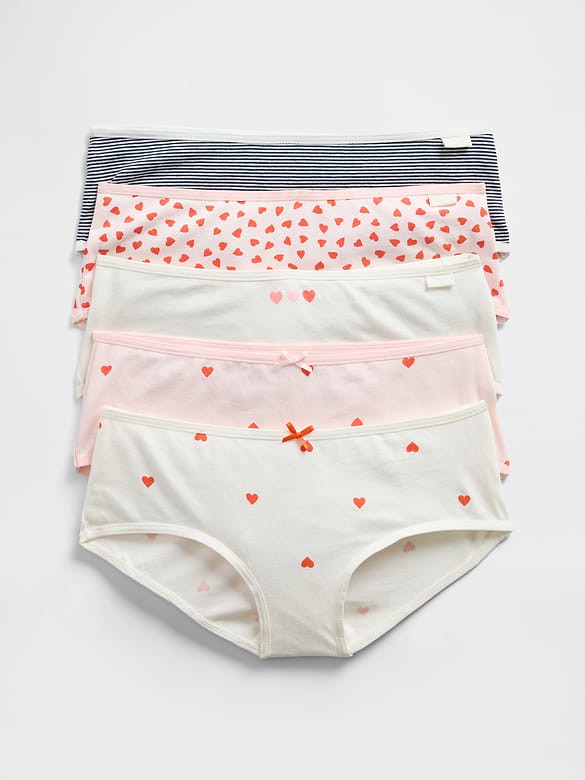 Kids Organic Stretch Cotton Hipster Briefs (5-Pack)