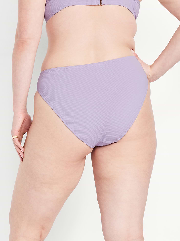 Image number 6 showing, Mid-Rise Textured Bikini Swim Bottoms