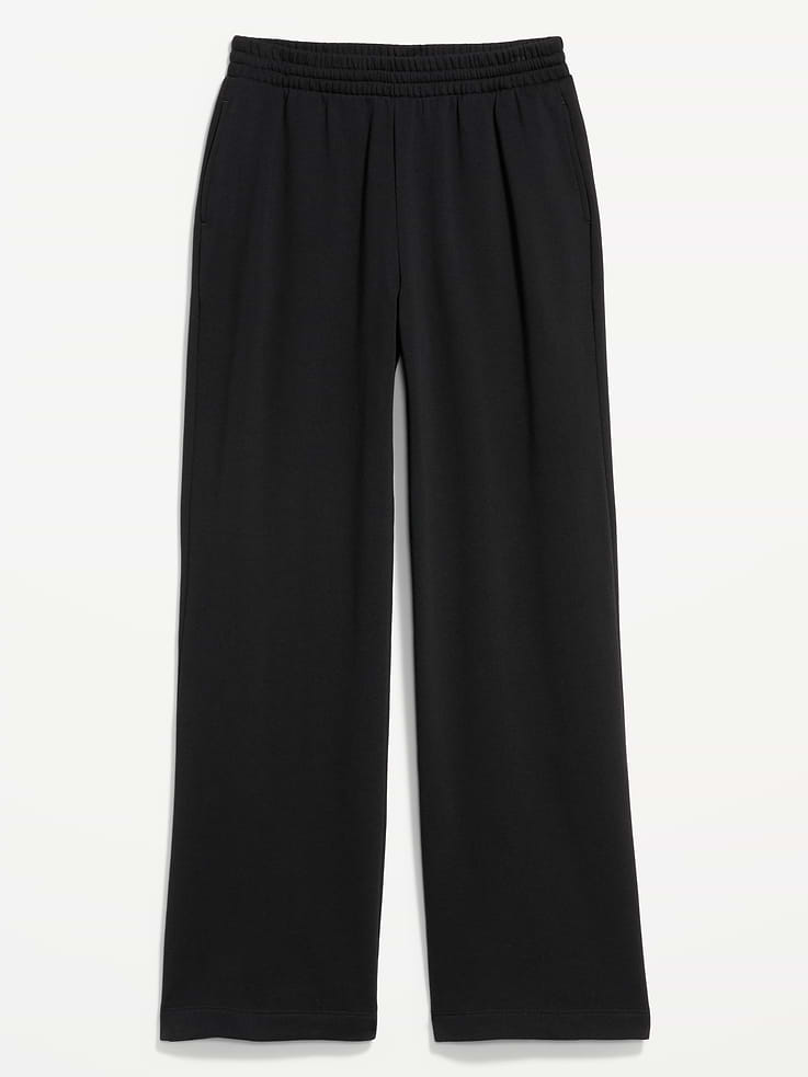 L'image numéro 5 présente Pantalon en coton ouaté à jambe large et à taille haute PurConfort