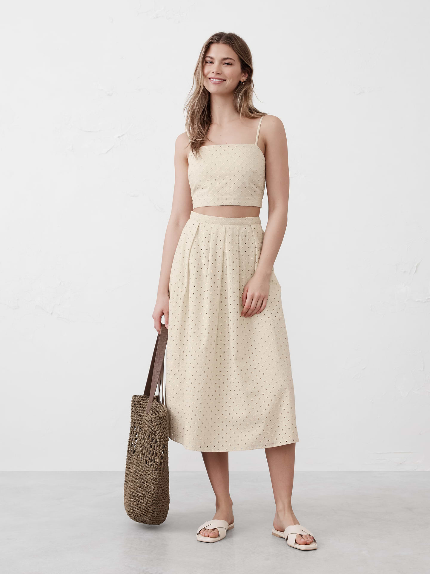 Image number 1 showing, Eyelet Cropped Cami