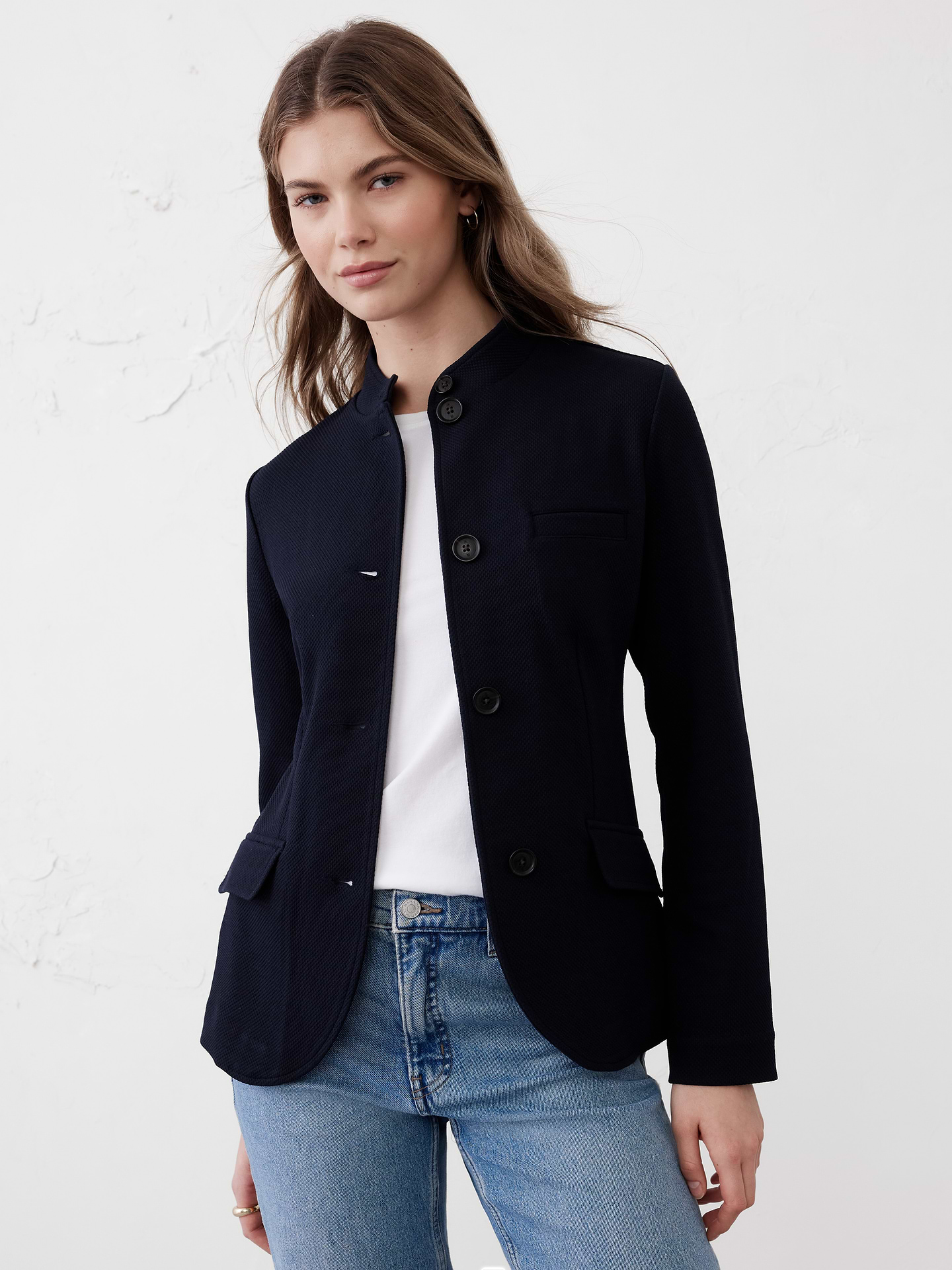 Image number 1 showing, Knit Pique Blazer