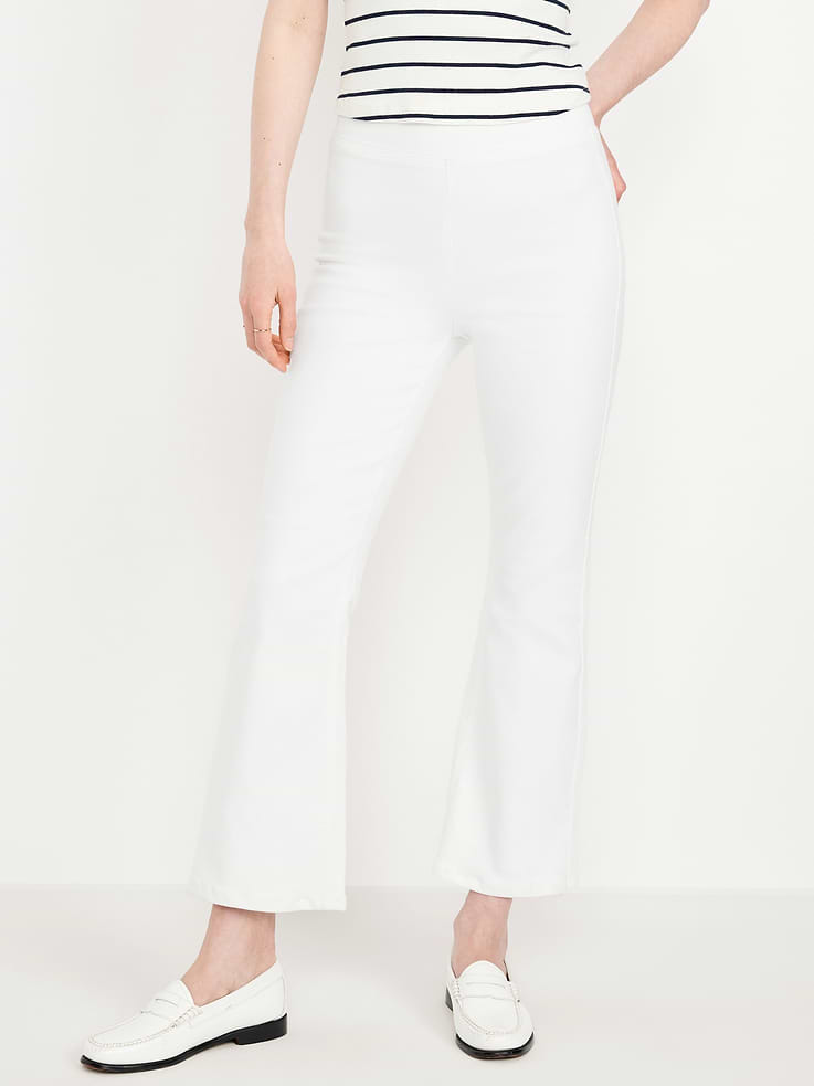 Image number 2 showing, High-Waisted Weekender Pull-On Crop Flare Jeans