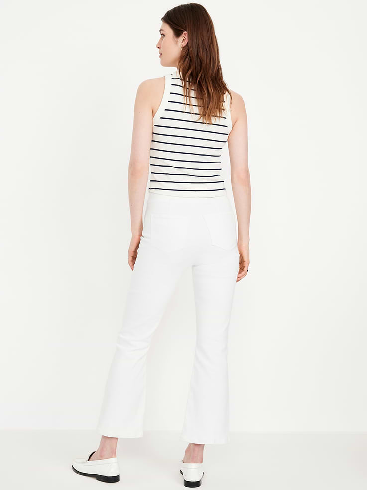 Image number 3 showing, High-Waisted Weekender Pull-On Crop Flare Jeans