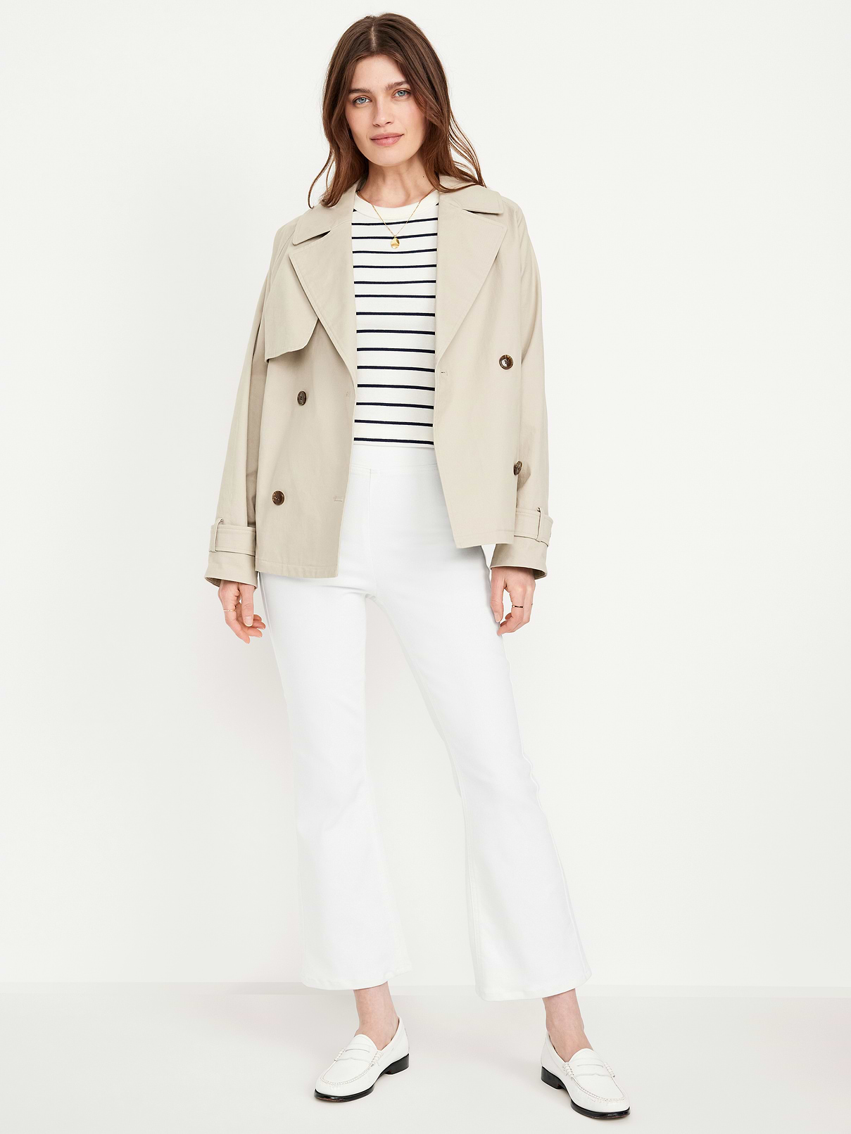 High-Waisted Weekender Pull-On Crop Flare Jeans