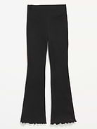 Image number 1 showing, High-Waisted Ribbed Flared Leggings for Girls