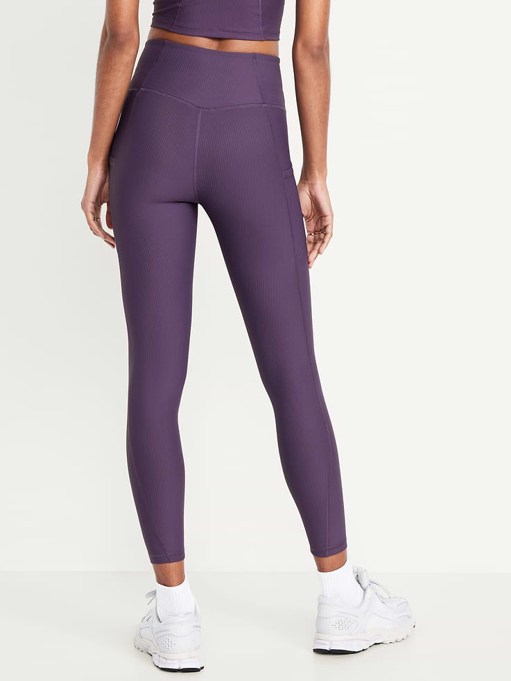 Image number 2 showing, High-Waisted PowerSoft Ribbed Pocket Leggings