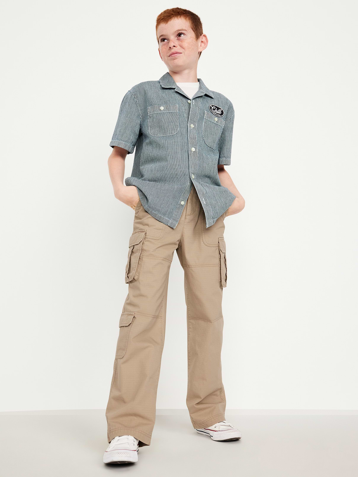 Image number 3 showing, Baggy Cargo Ripstop Pants for Boys