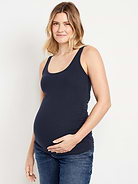 Image number 1 showing, Maternity Scoop-Neck Ribbed Tank Top