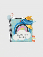 Image 1 of 5, The Cherry Blossom Days Flutter By Birdie features a tethered crinkle bird that little curious hands can easily place the little birdie in various places., With brightly colored graphics and a variety of textured surfaces, this is a perfect way to introduce your little one to reading., The Flutter By Birdie soft activity book features 6 unique pages full of touch and feel sensory toy stimuli., With visually inspiring graphics, simple baby patterns and characters, and an easy to follow storyline this cloth book for toddlers and babies help introduce listening, memory and early vocabulary skills., Attached top loop easily connects with links to bring along with strollers or car seats., Since 1978 Manhattan Toy has been a trusted source of imaginative toys for babies toddlers and kids of all ages.