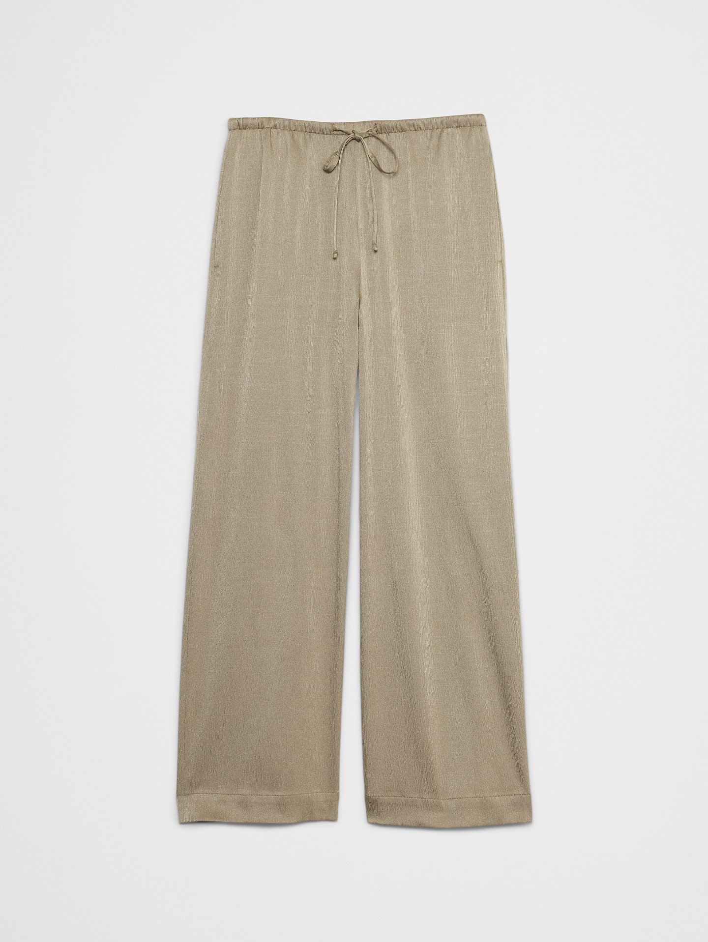 Image number 4 showing, Wide-Leg Crinkled Satin Pull-On Pant