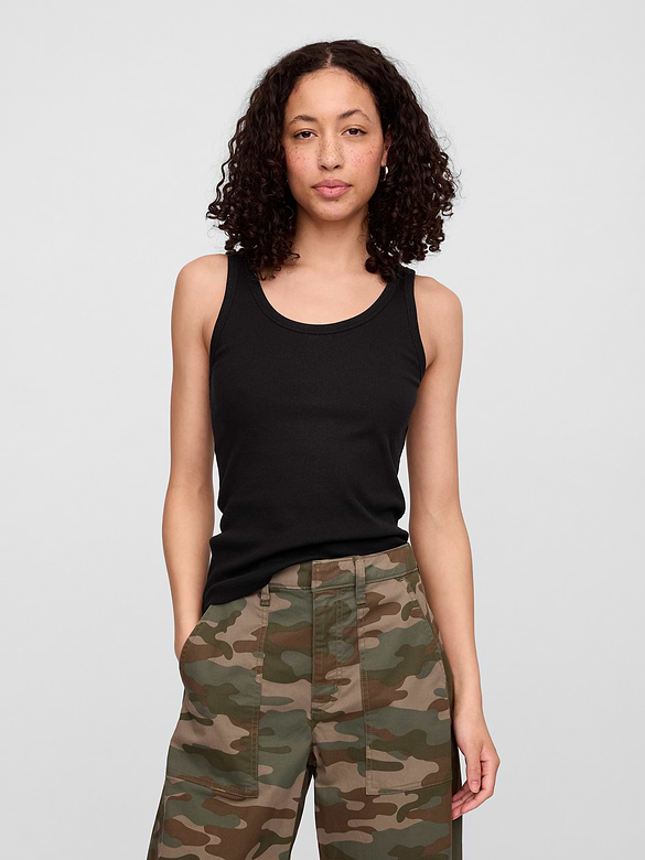 Ribbed Scoopneck Tank Top