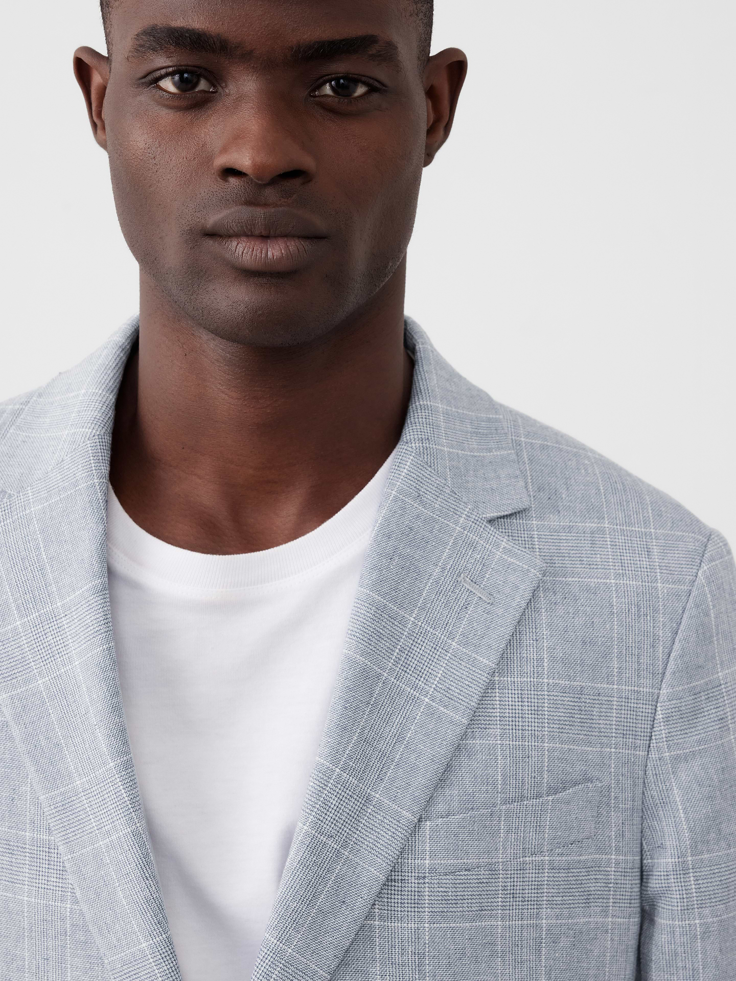 Image 3 of 4, Linen-Blend Glen Plaid Suit Jacket