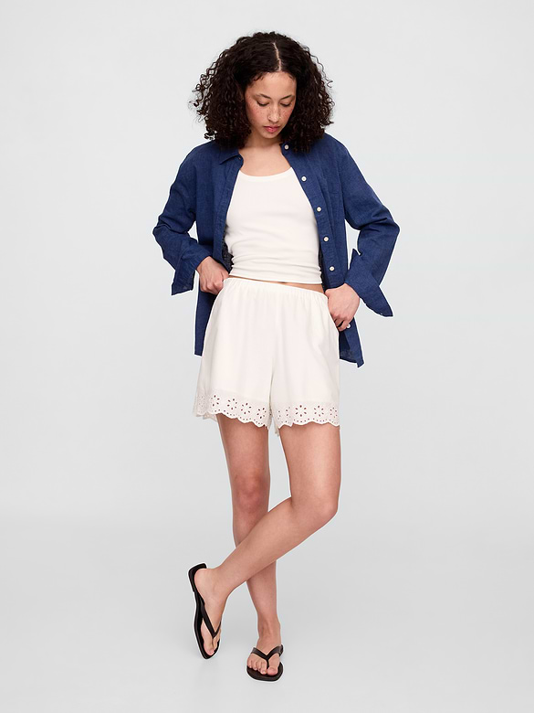 Pull-On Eyelet Shorts