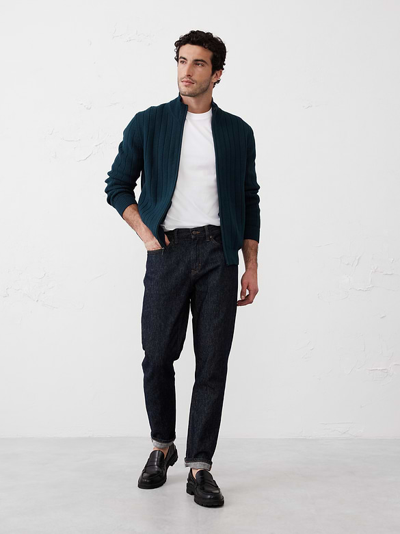 Wide-Ribbed Sweater Jacket