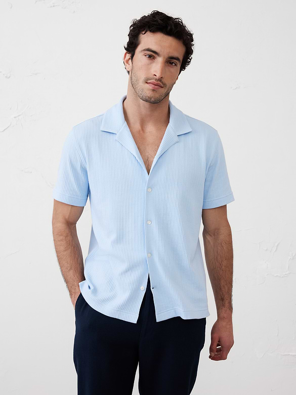 Crinkle Ribbed Polo