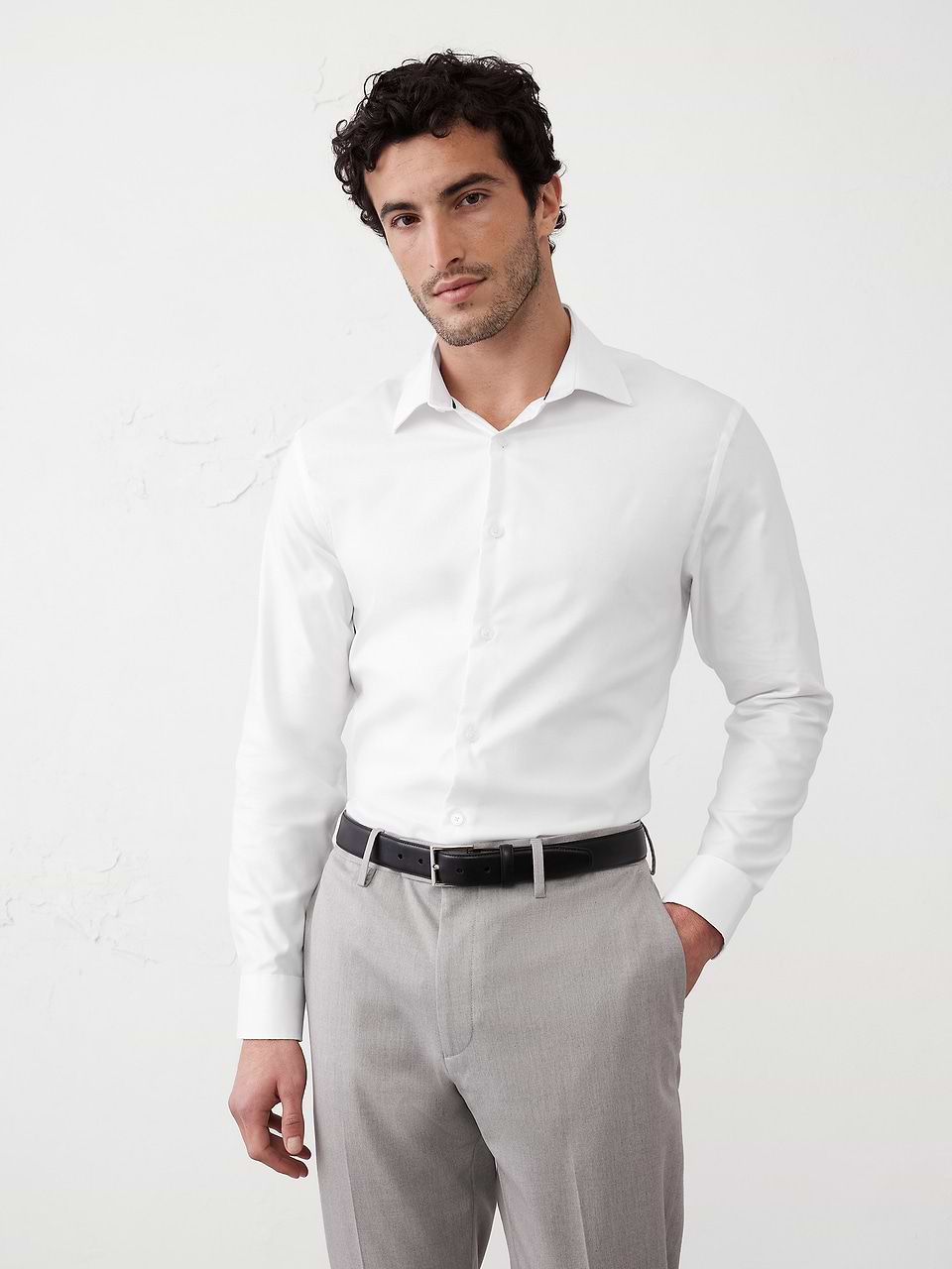 Men's Athletic-Fit Dress Shirt White Regular Size XXL
