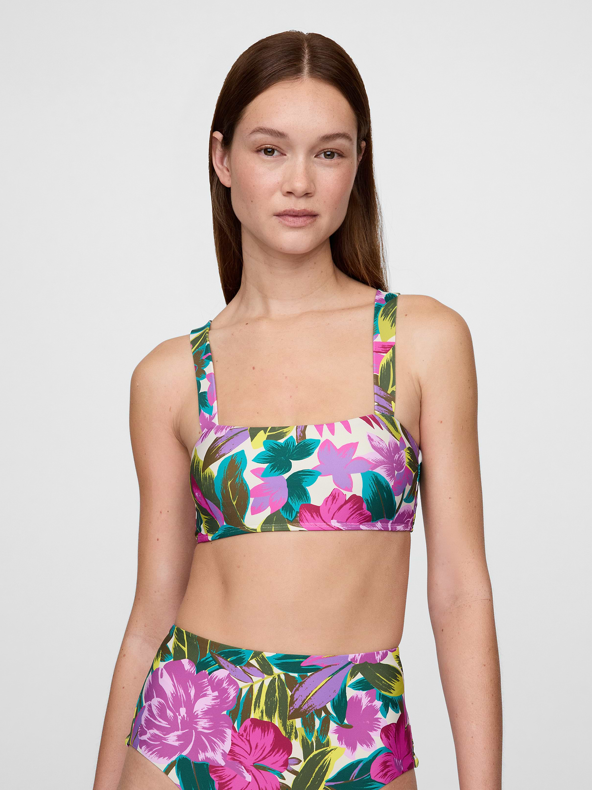 Colorblock Bandeau Bikini Top