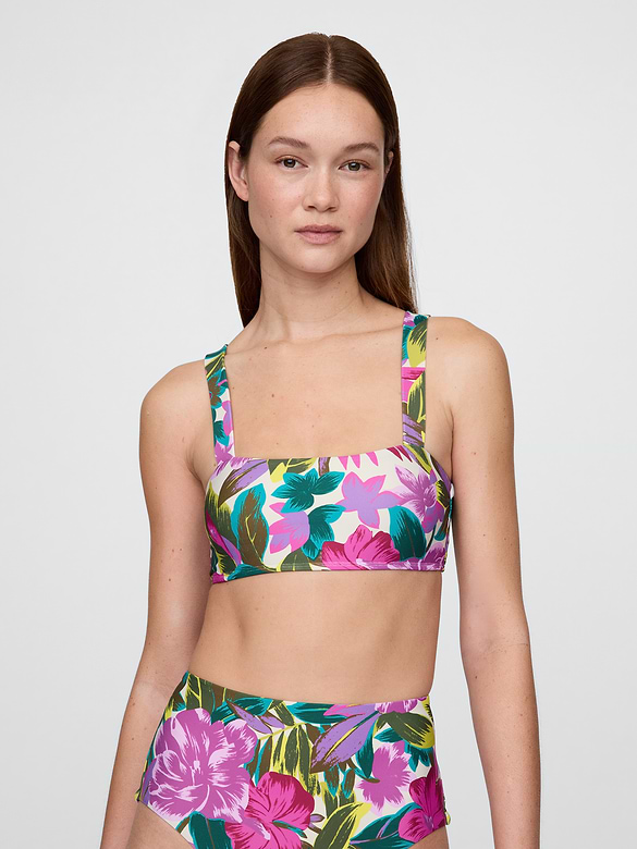 Colorblock Bandeau Bikini Top