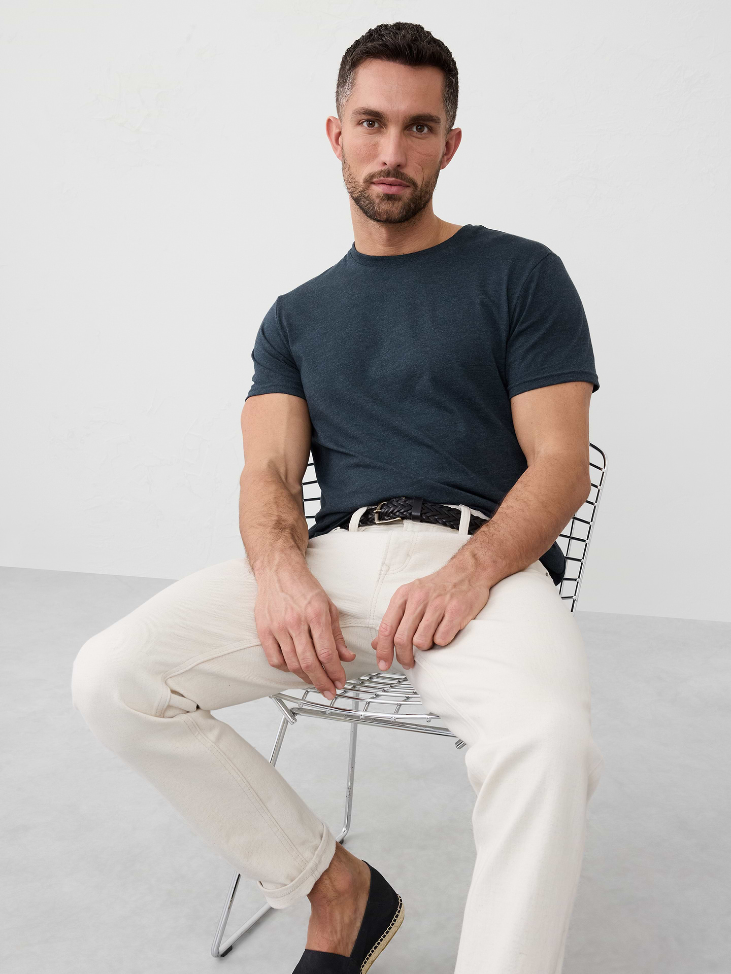 Image number 1 showing, Standard-Fit Premium Wash Crew-Neck T-Shirt
